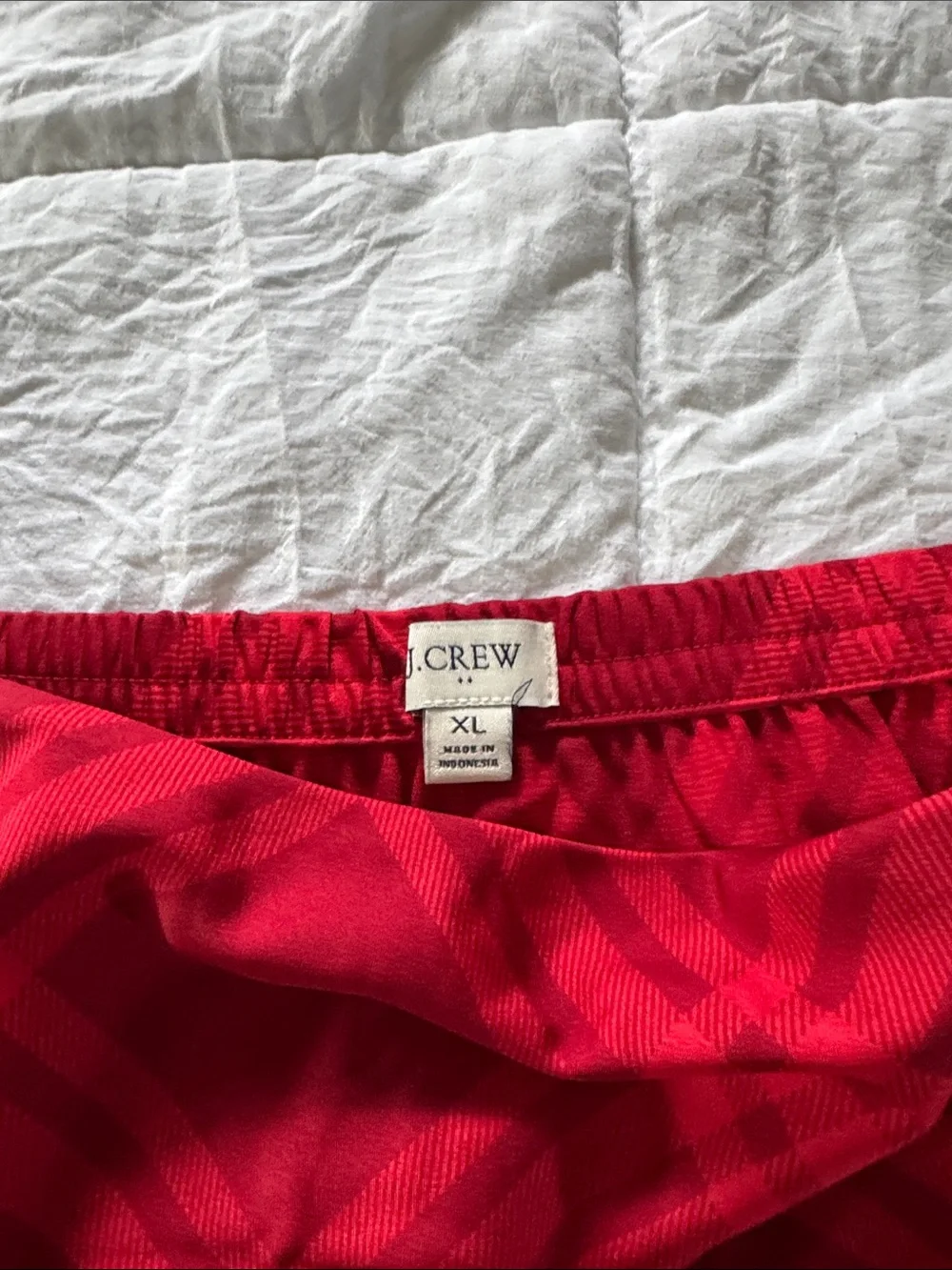 J. Crew Red Plaid A-Line Skirt